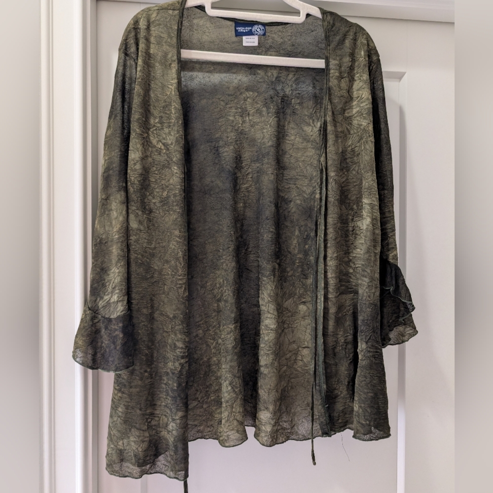 Venezia Jeans Sheer Dark Green Top